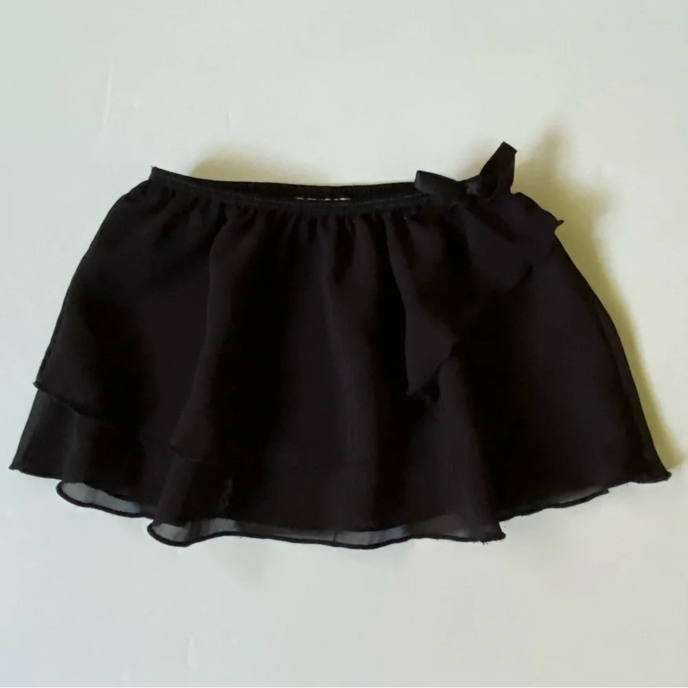 Black Ballet Skirt Size 4 5 XS Danskin Freestyle Elastic Waist EUC Dance Flowy